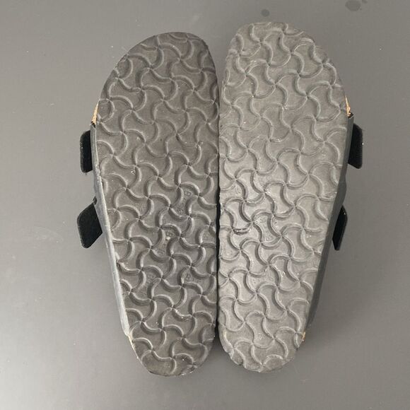 Birkenstock Arizona Birko-Flor Black Leather Sandals US 8-8.5 Boho Coastal Beach - Picture 7 of 15